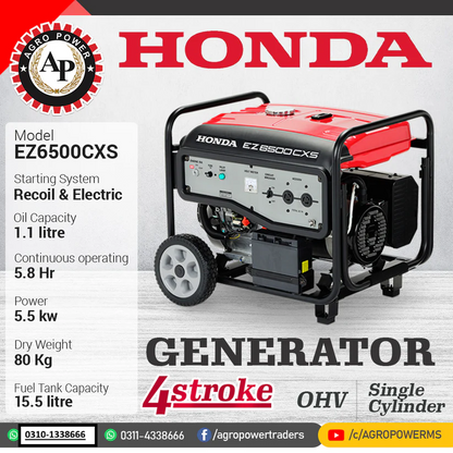 Honda Generator 5.5KVA Model Ez6500